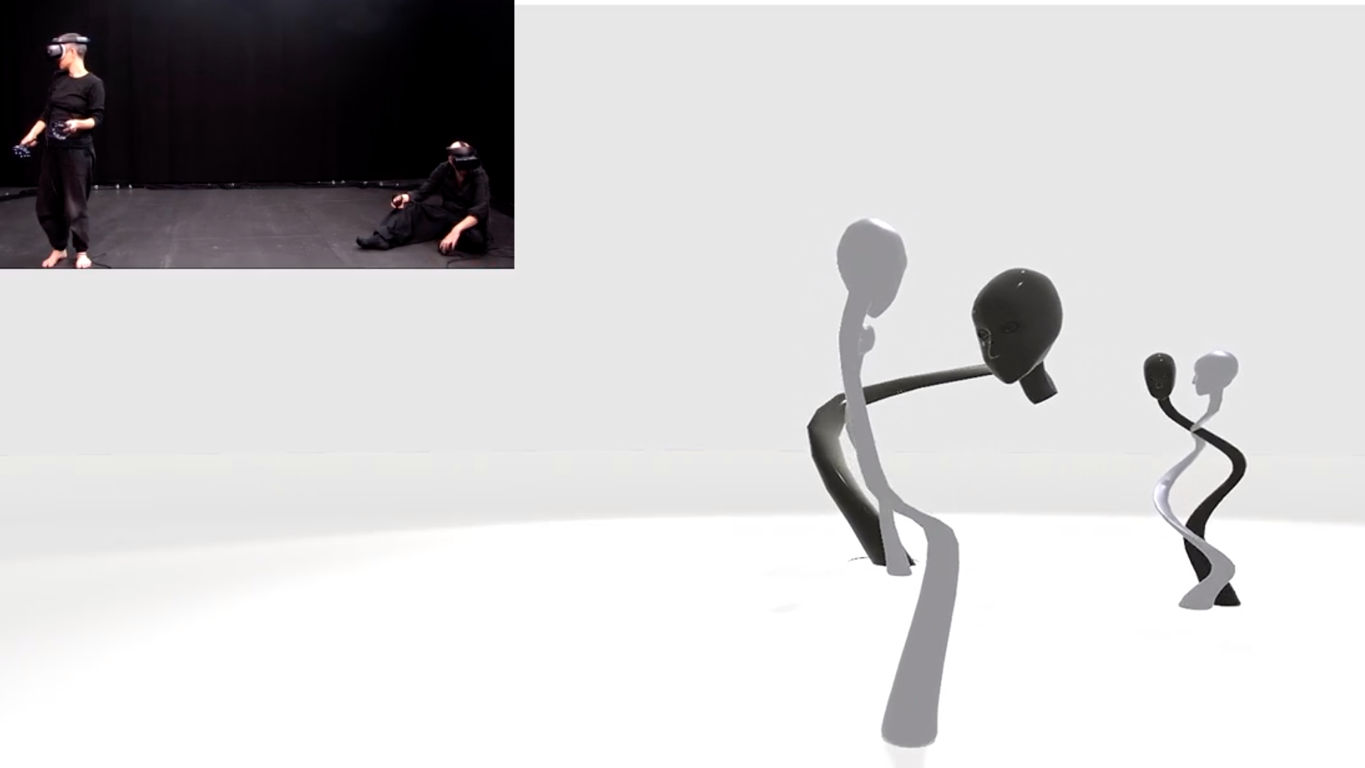 Body Echoes dansen in virtual reality oefen choreografie in real time in samenwerking met Doron Hirsch en Improvive uitvoering door dansers